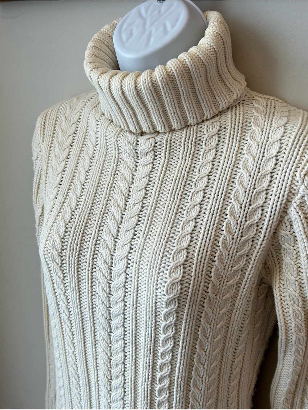 VINTAGE Gap EUC Turtleneck Cable Knit Sweater - Coastal Grandma size small